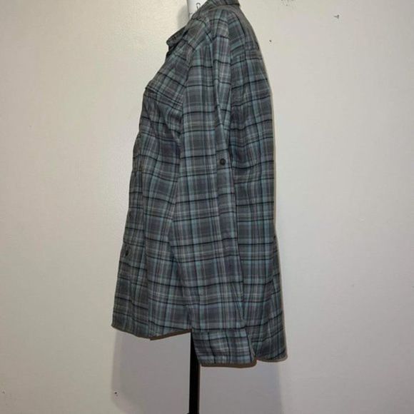 G.H. Bass Mens Gray Plaid Long Sleeve Collared Outdoor Button Up Shirt Sz Large - Picture 4 of 13